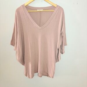 Charlotte Avery Blush V-Neck Knit Pullover Blouse Women's Size XL Boutique Style